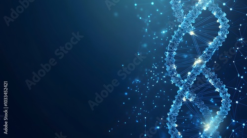 Abstract Representation of a DNA Double Helix with a Glowing Center