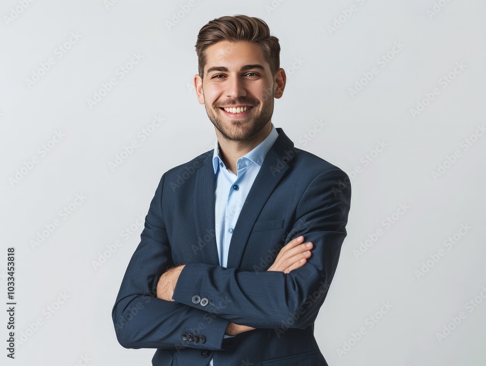 Confident Man in Suit Isolated On White Background Confident Man in Suit Isolated On White Background