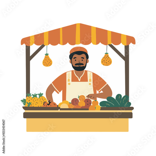 Flat illustration of people selling