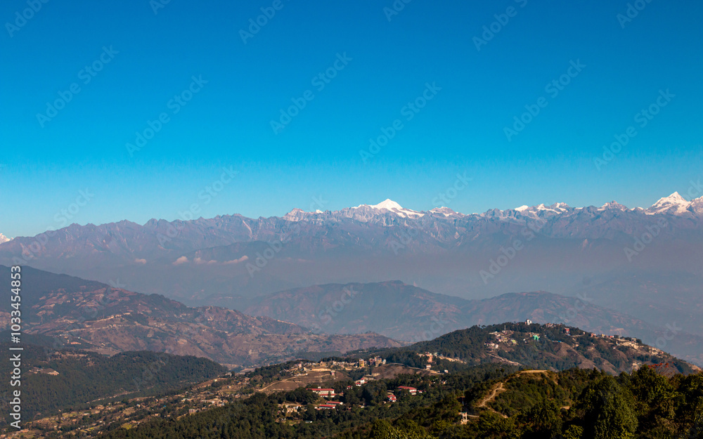 Landscape view of Shining Mountain range in Nepal. Landscape view of Shining Mountain range in Nepal.