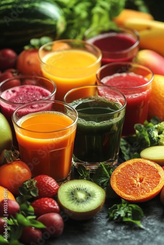 Vibrant Fruit and Vegetable Juices