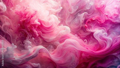 Aerial pink abstract painting with mixed liquid acrylic