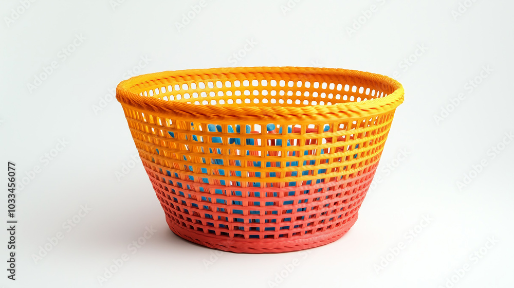 a basket with colorful isolated on a white background a basket with colorful isolated on a white background