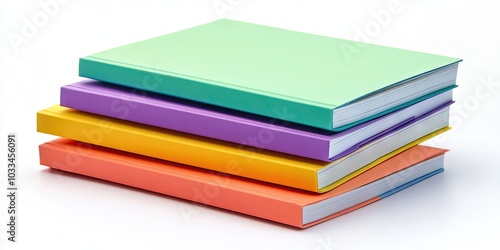 Colored notepads isolated on a white background.