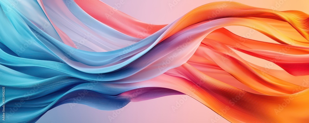 Fototapeta premium Dynamic Abstract 3D Ribbons Flowing in Fluid Curves - Modern Design for Creative Visuals