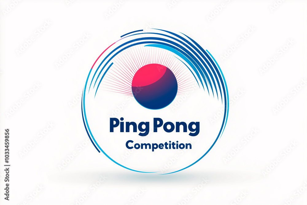 minimalist vector logo for a ping pong competition