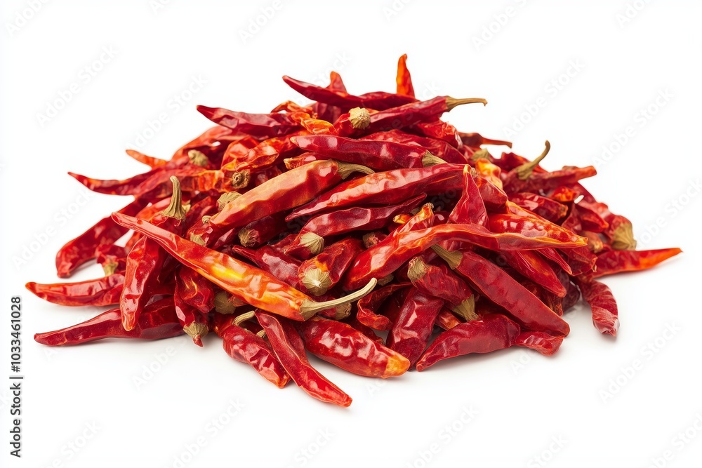 Spicy hot, chilli peanuts pile isolated on white background, side view Spicy hot, chilli peanuts pile isolated on white background, side view
