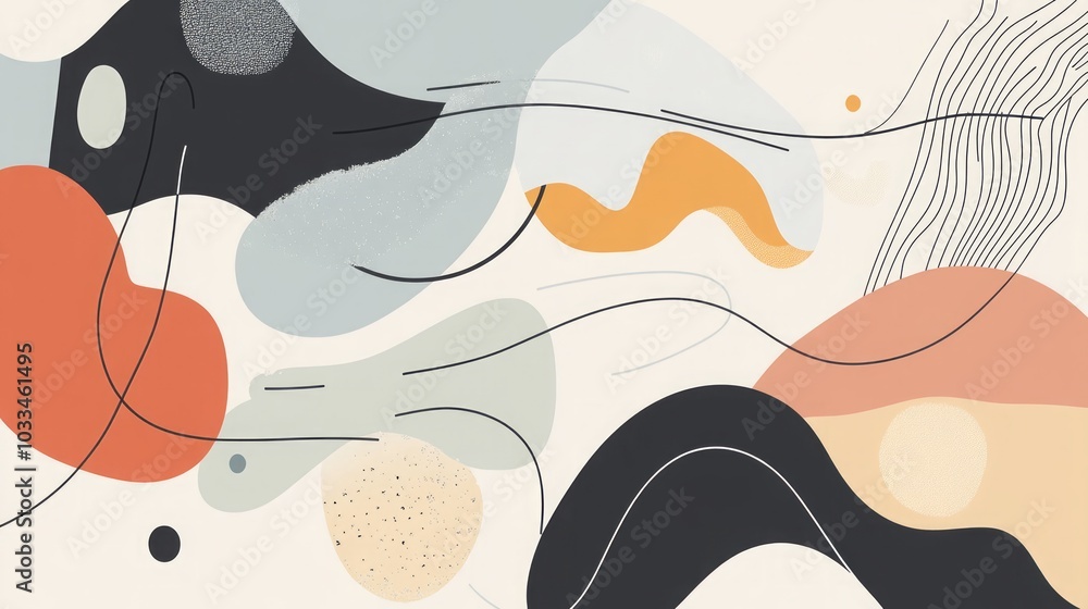 Abstract Shapes and Lines: Modern Minimalist Art Print Abstract Shapes and Lines: Modern Minimalist Art Print