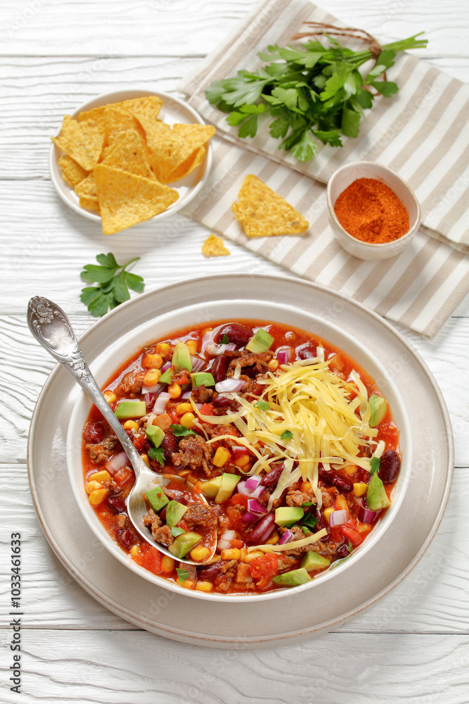taco soup with kidney bean, corn, ground beef taco soup with kidney bean, corn, ground beef