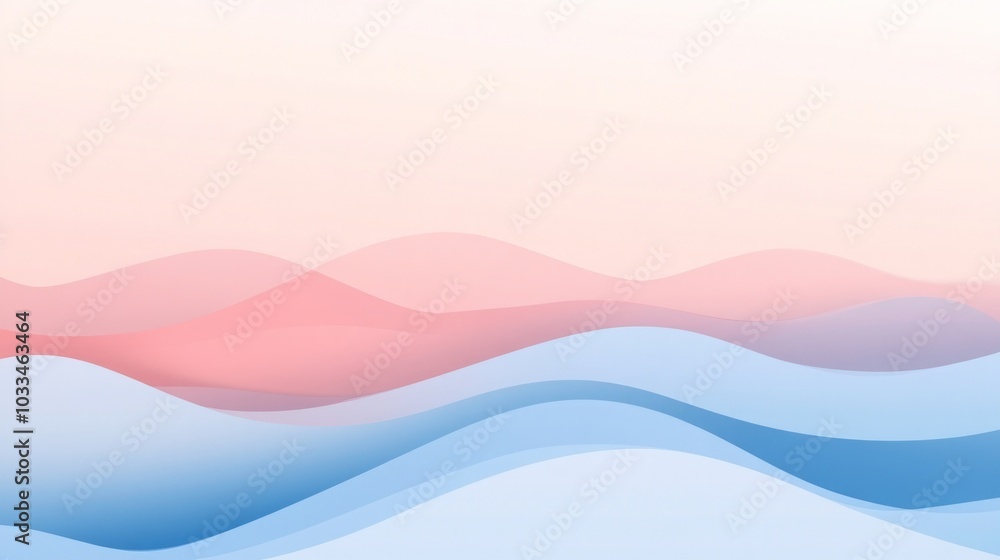 Fototapeta premium Abstract Wave Pattern with Pastel Colors - Minimalist Digital Art Background