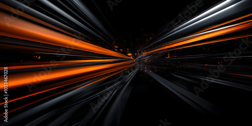 Dark Gray and orange speed abstract technology background