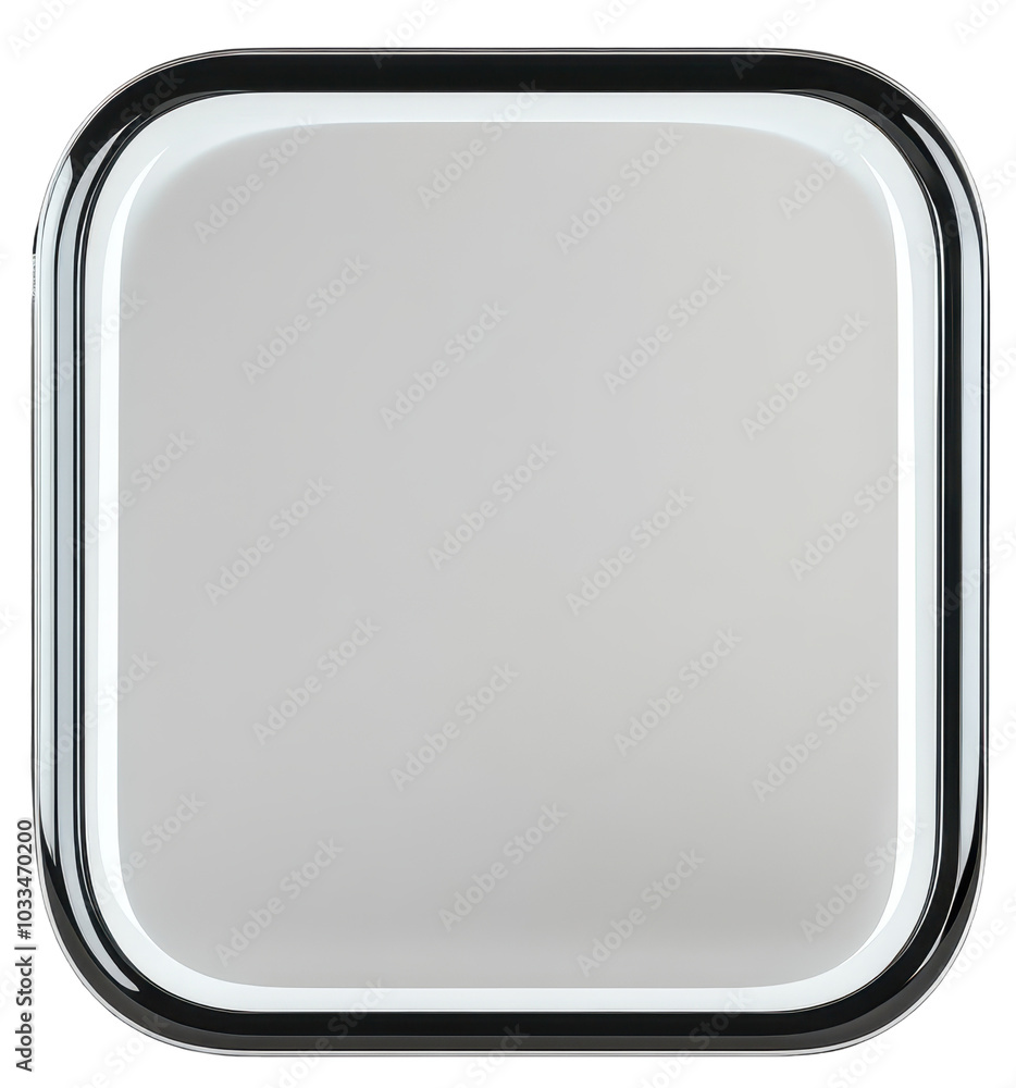 Square mirror with illuminated border, isolated on transparent background. Square mirror with illuminated border, isolated on transparent background.