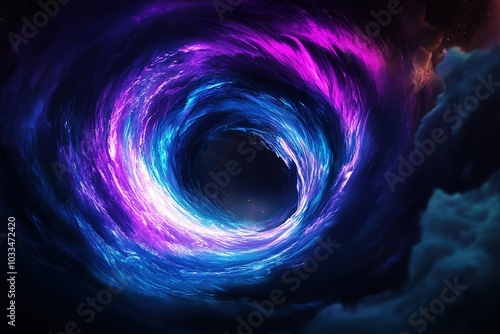 A galaxy swirling in vibrant colors with copyspace cosmic lighting deep space background.