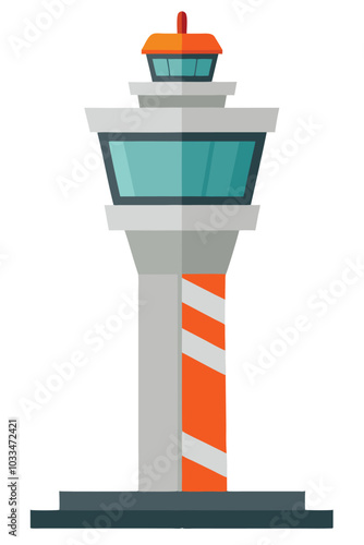 Control tower airport vector illustration isolated on a white background