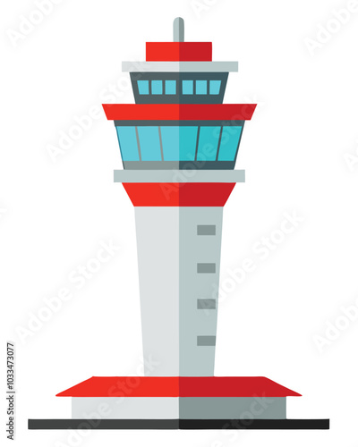 Control tower airport vector illustration isolated on a white background