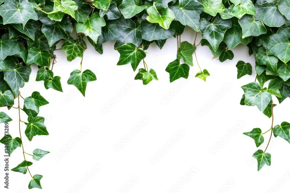 Fototapeta premium Real ivy border plant leaf vine.