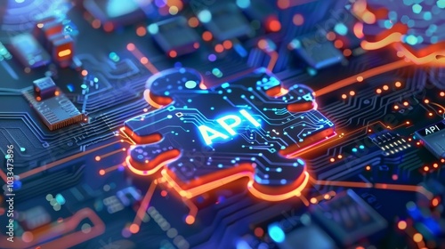 API Integration Concept on Circuit Board