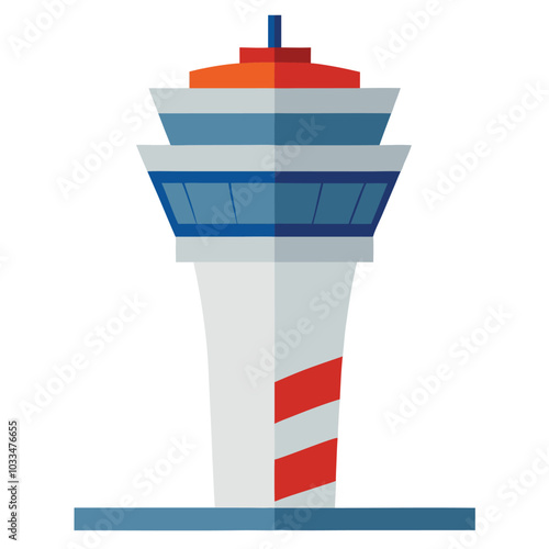 Control tower airport vector illustration isolated on a white background