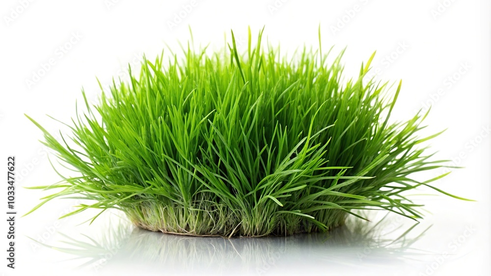 Green grass isolated on white background, minimalist design Green grass isolated on white background, minimalist design