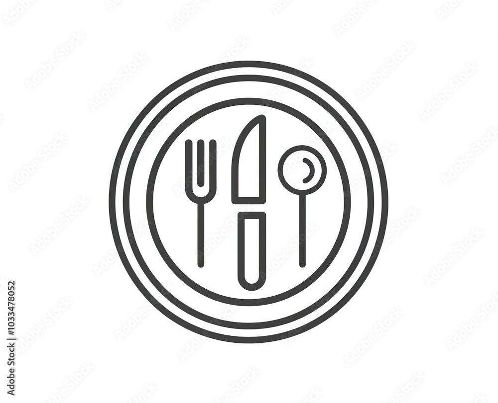 A plate with knives, forks, and spoons on top is displayed