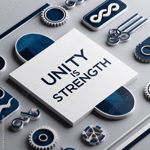 Unity is strength isolated on white