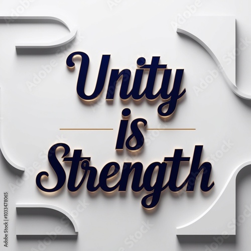 Unity is strength isolated on white