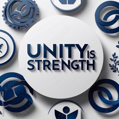 Unity is strength isolated on white