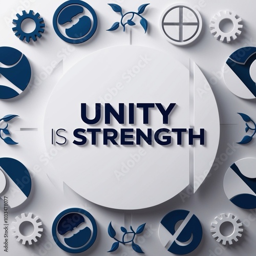 Unity is strength isolated on white