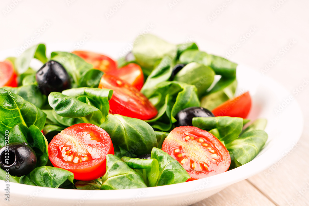 Mixed salad on a plate Mixed salad on a plate