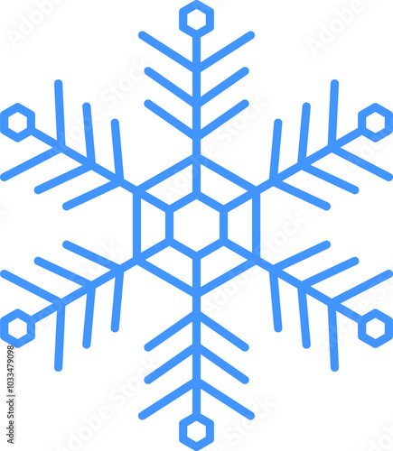 Snowflake icon. Line art illustration of snowflake icon. Snowflake icon transparent. svg or png. Snowflake shape. Christmas Vector image. Outline