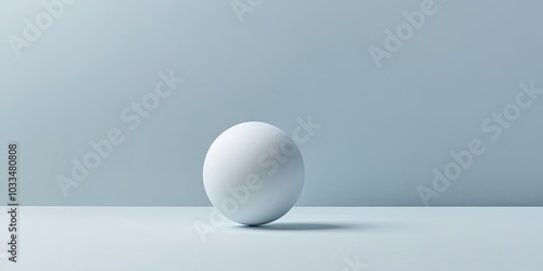 Christmas gray minimal background featuring a mock-up greeting card and a ball. Flat lay, copy space.
