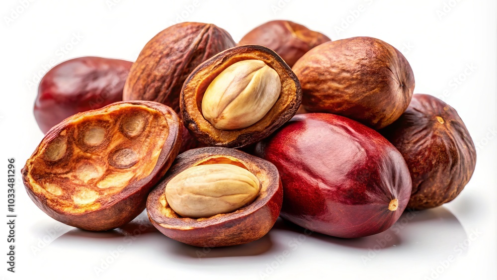 High-Quality Product Photography of Kola Nuts Isolated on White Background, Perfect for Natural Remedies, Traditional Medicine, and Culinary Uses in Health and Wellness Industries High-Quality Product Photography of Kola Nuts Isolated on White Background, Perfect for Natural Remedies, Traditional Medicine, and Culinary Uses in Health and Wellness Industries
