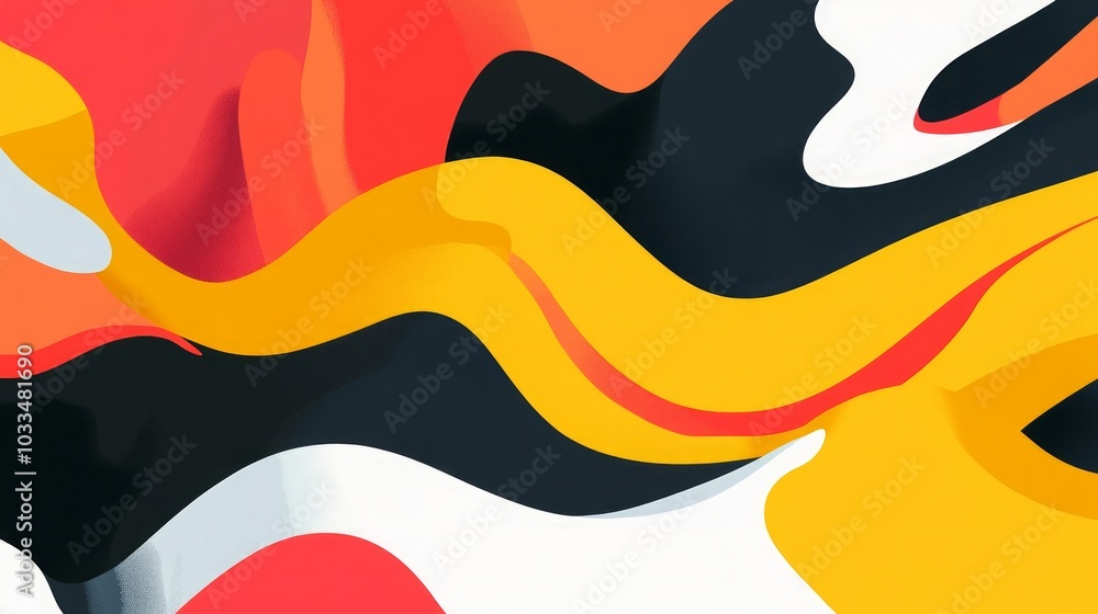 Naklejka premium Abstract Swirling Art: Vibrant Colors and Dynamic Shapes