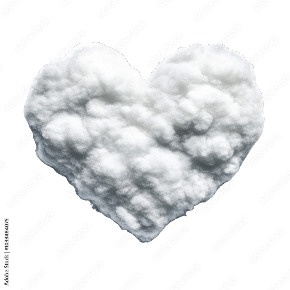 Cloud shaped like a heart with fluffy edges and soft texture isolated on a transparent background Cloud shaped like a heart with fluffy edges and soft texture isolated on a transparent background