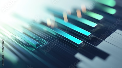 Wallpaper Mural Abstract Digital Visualization with Colorful Bars Torontodigital.ca