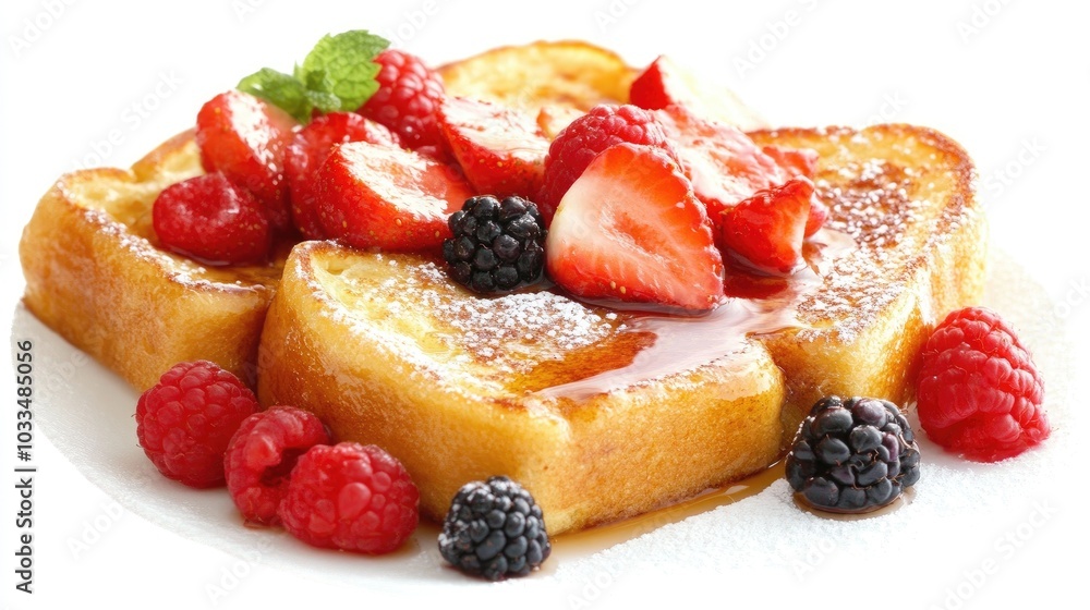 Delicious French Toast with Fresh Berries and Syrup Delicious French Toast with Fresh Berries and Syrup