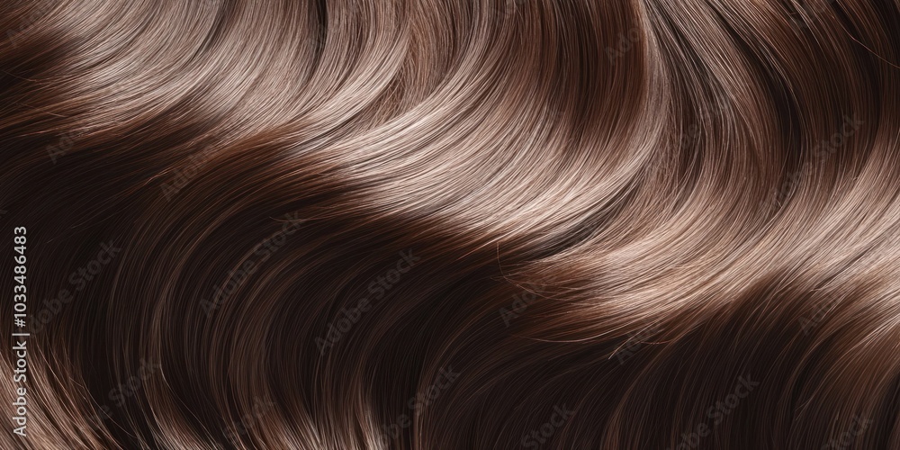 Close-up of Wavy Brown Hair Extensions With Smooth Shiny Texture Close-up of Wavy Brown Hair Extensions With Smooth Shiny Texture