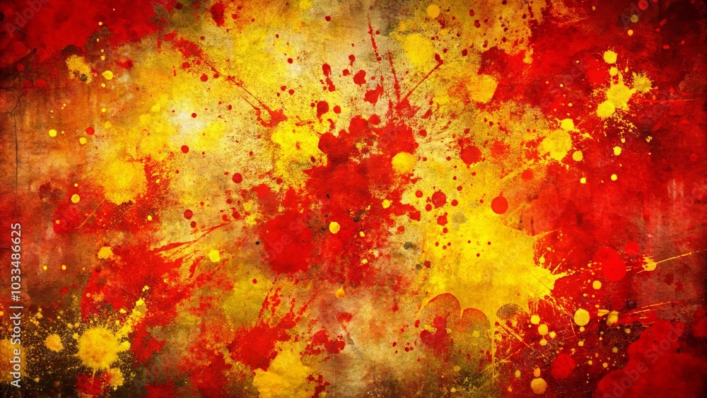A vibrant canvas of red and gold splashes, evoking a sense of passion, energy, and the untamed beauty of abstract art. A vibrant canvas of red and gold splashes, evoking a sense of passion, energy, and the untamed beauty of abstract art.