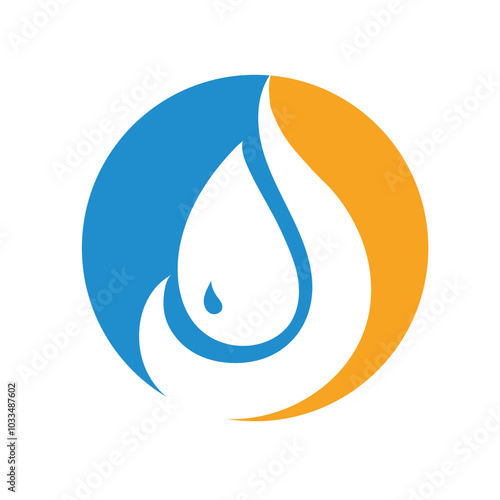 Water and fire logo symbol