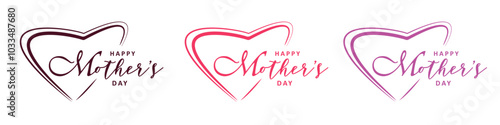 Abstract happy mother's day logo, happy  mother's day, love vector logo design, pink color, red color, black color logo design	
