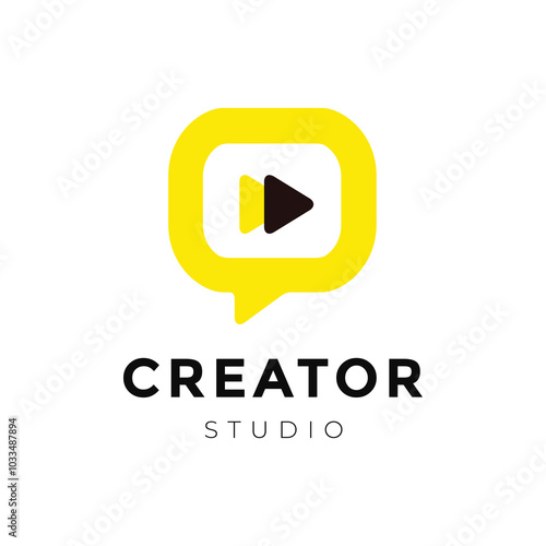 video creator logo media logo design modern vector