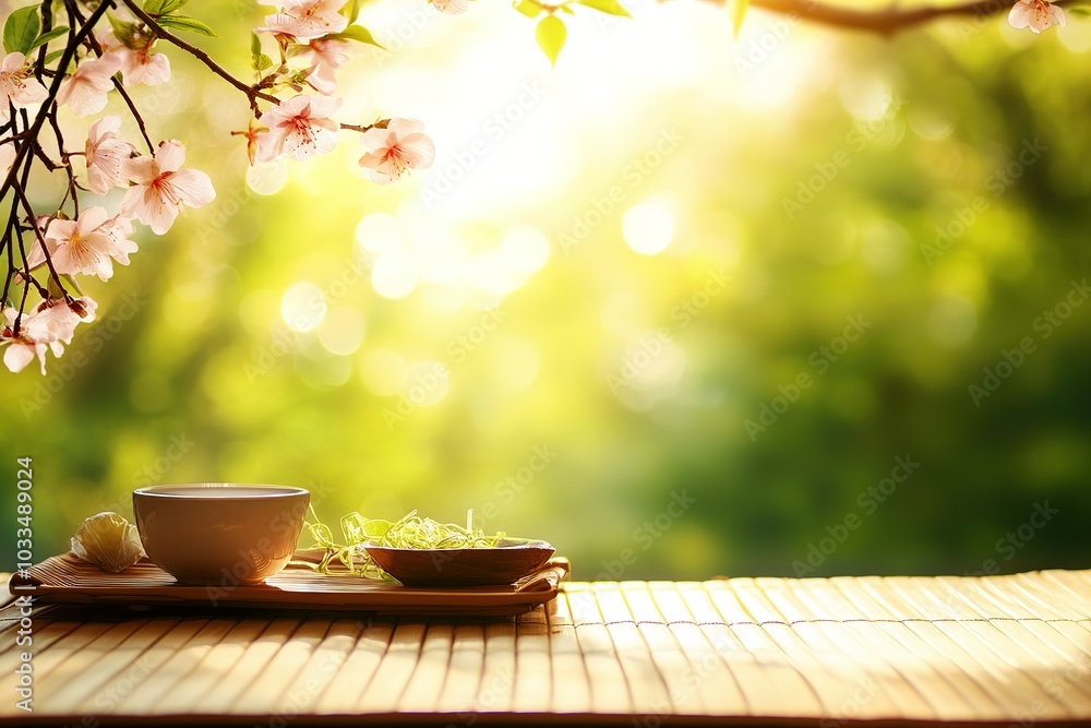 A meditation setup with healthy snacks and copyspace gentle lighting tranquil space background. A meditation setup with healthy snacks and copyspace gentle lighting tranquil space background.