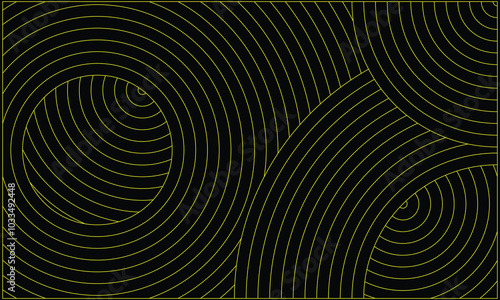 graphic vector of olive color line circular pattern background with black screen