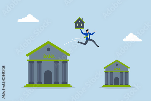 Refinance change mortgage agreement to new bank, Entrepreneur moves his residence to a different financial institution.
