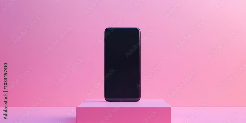 front view of a cell phone isolated