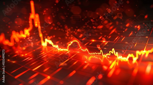 Wallpaper Mural A dynamic candlestick chart displaying fluctuations in stock market data, illustrating trends and price movements. This image highlights the volatility and analysis essential for traders and investors Torontodigital.ca