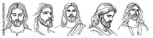 detailed jesus christ portrait sketches for religious and spiritual projects
