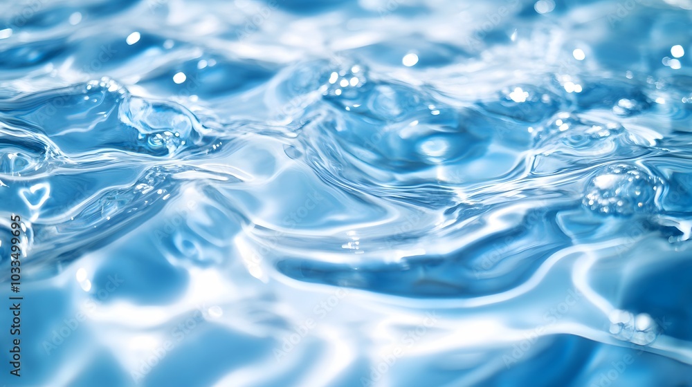 Abstract Close-Up of Rippling Blue Water with Light Reflections Abstract Close-Up of Rippling Blue Water with Light Reflections
