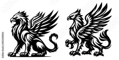 collection of detailed gryphon illustrations
