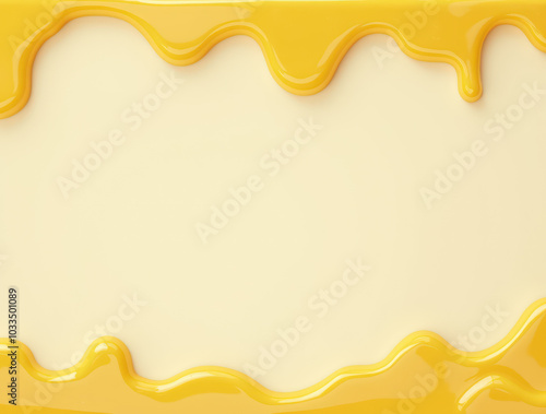 Cheese frame drops background. Liquid cheese drip banner. Cheese border